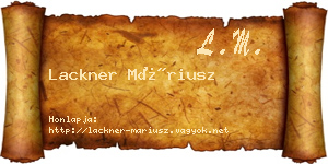 Lackner Máriusz névjegykártya